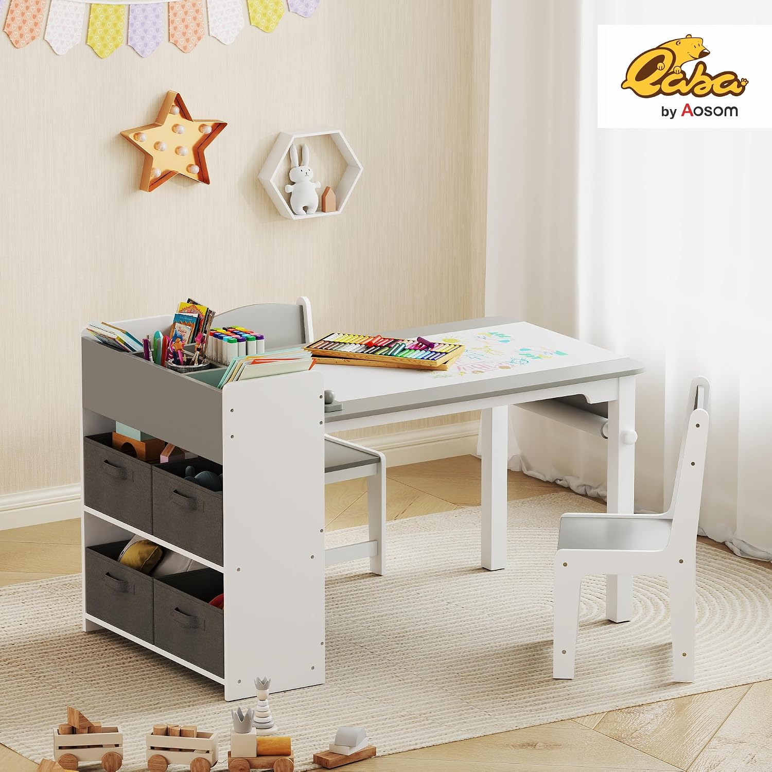 子供用アートテーブル＆イーゼルチェアセット（ペーパーロール付 - Kids Art Easel のレビューと価格