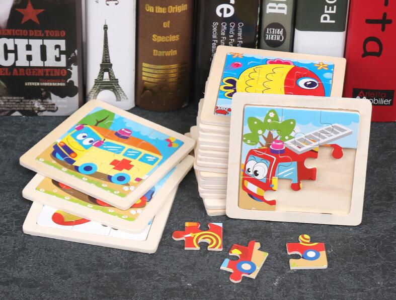 4 ピース/ロット 3D 木製ジグソーパズル子供のための子供 - Kids Toys Deals のレビューと価格
