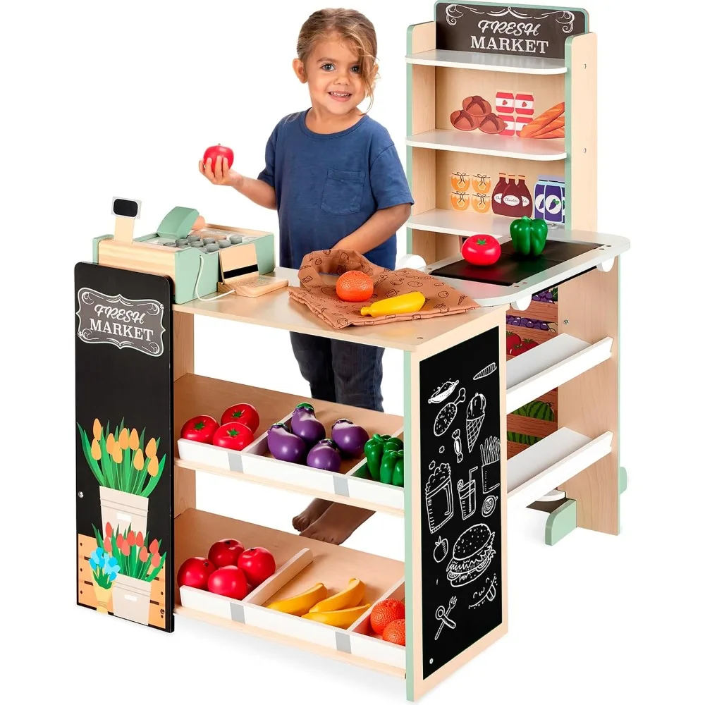 アメリカ発送！木製スーパーマーケットおもちゃセット（子供用） - Kids Toys Deals のレビューと価格