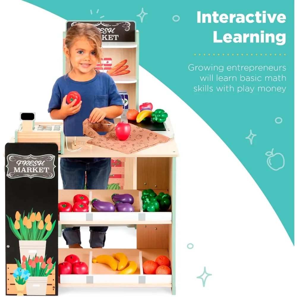 アメリカ発送！木製スーパーマーケットおもちゃセット（子供用） - Kids Toys Deals のレビューと価格