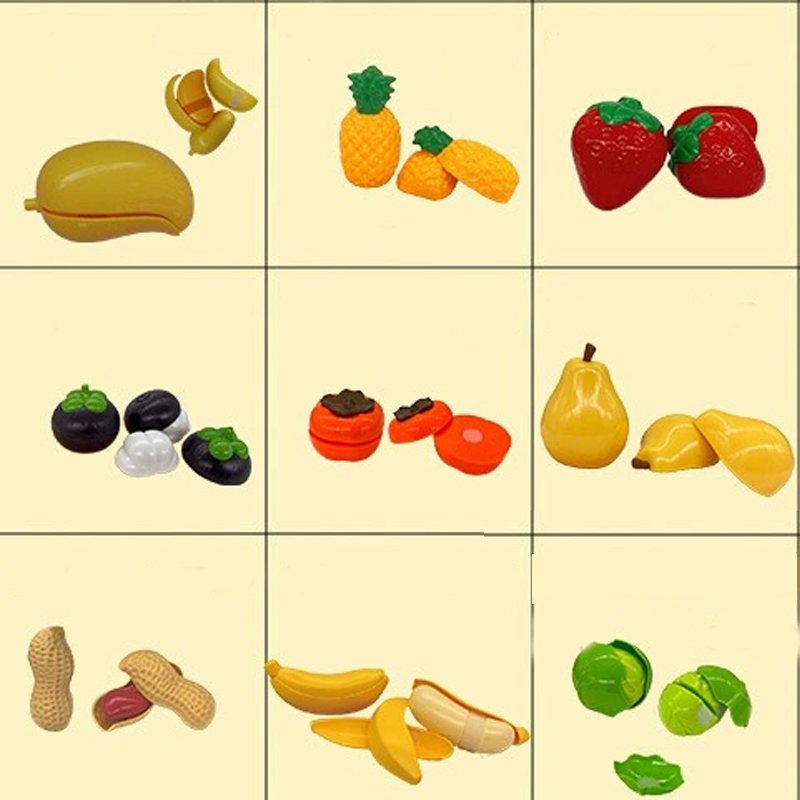 モンテッソーリ教育玩具,家の減圧,材料の確認,野菜,果物,魚 - Kids Toys Kitchen のレビューと価格