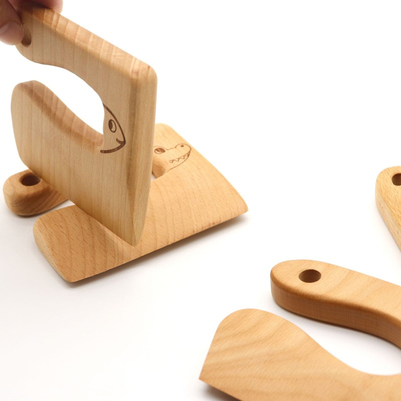 子供用木製ナイフ,モンテッソーリ教育玩具,シミュレーション, - Kids Toys Kitchen のレビューと価格