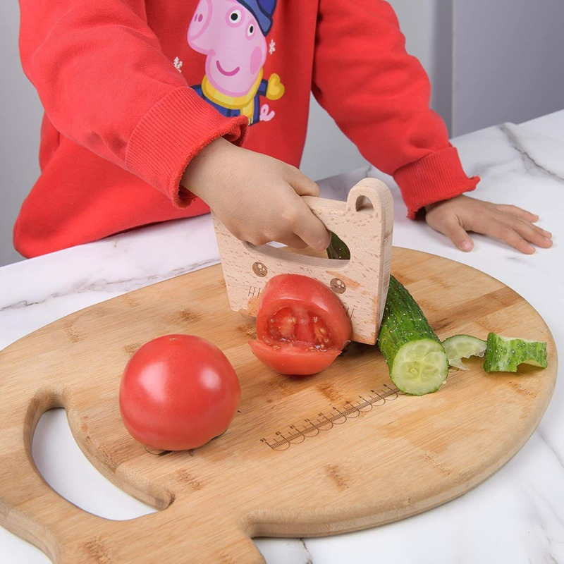 子供用木製ナイフ,モンテッソーリ教育玩具,シミュレーション, - Kids Toys Kitchen のレビューと価格