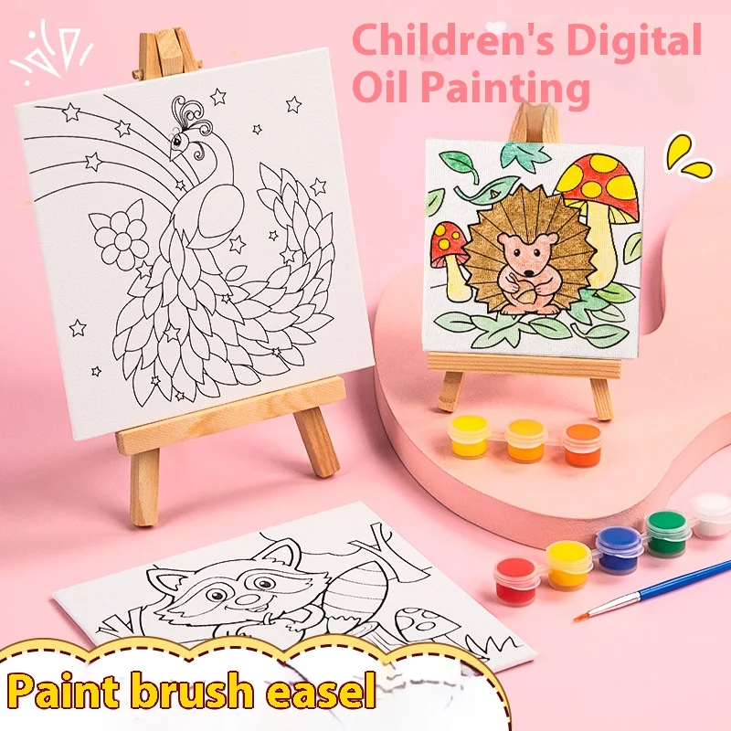 子供の漫画の動物の絵,絵の具,イーゼル,ブラシ,初心者のため - Kids Art Easel のレビューと価格