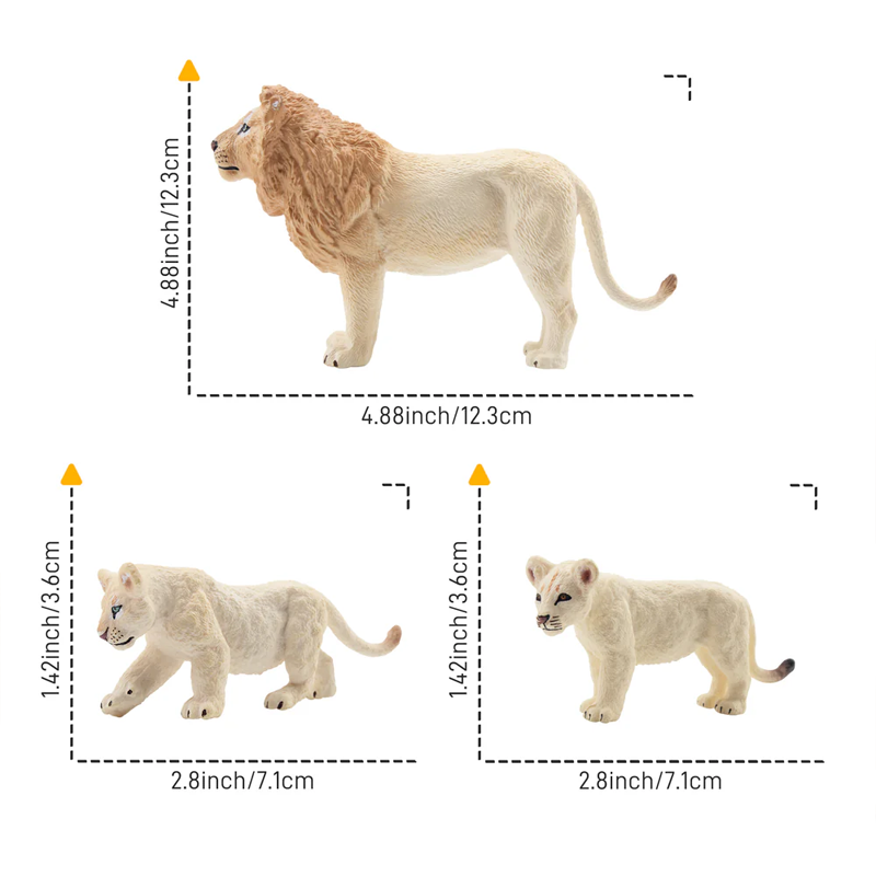 子供のための白いライオンの家族の動物のおもちゃ,ミニライオン - Kids Toys Latest のレビューと価格