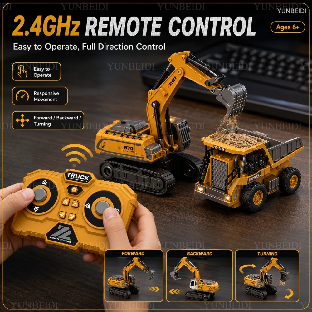 リモートコントロールミニ合金車 1:64 フォークリフトクレ - Kids Toys Under $10 のレビューと価格