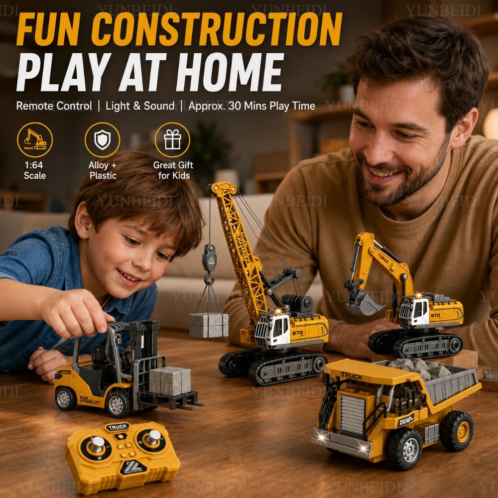 リモートコントロールミニ合金車 1:64 フォークリフトクレ - Kids Toys Under $10 のレビューと価格