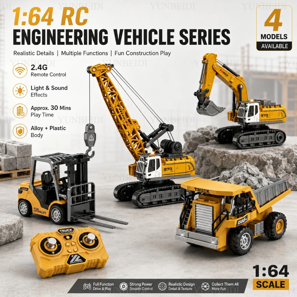 リモートコントロールミニ合金車 1:64 フォークリフトクレ - Kids Toys Under $10 のレビューと価格