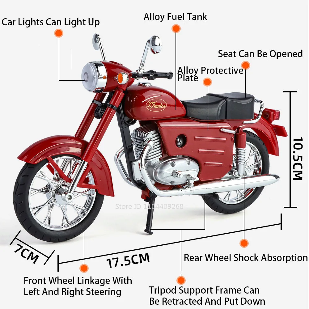 1:10 スケール XF250 オートバイモデルおもちゃの車 - Kids Toys Under $10 のレビューと価格